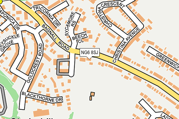 NG6 8SJ map - OS OpenMap – Local (Ordnance Survey)