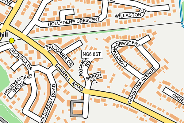 NG6 8ST map - OS OpenMap – Local (Ordnance Survey)