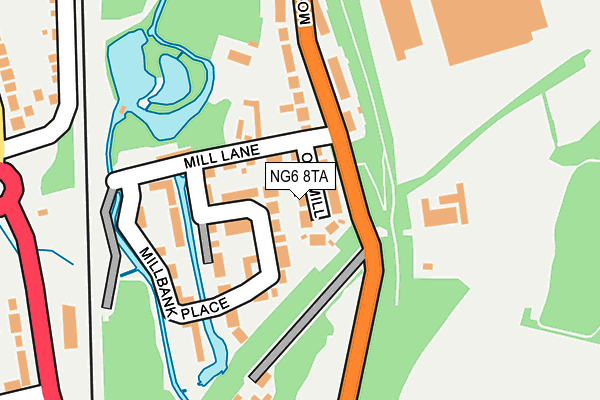 NG6 8TA map - OS OpenMap – Local (Ordnance Survey)