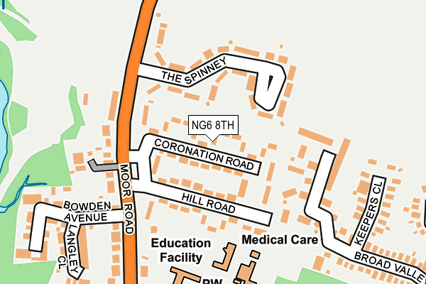 NG6 8TH map - OS OpenMap – Local (Ordnance Survey)