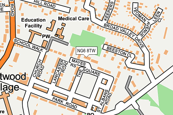 NG6 8TW map - OS OpenMap – Local (Ordnance Survey)