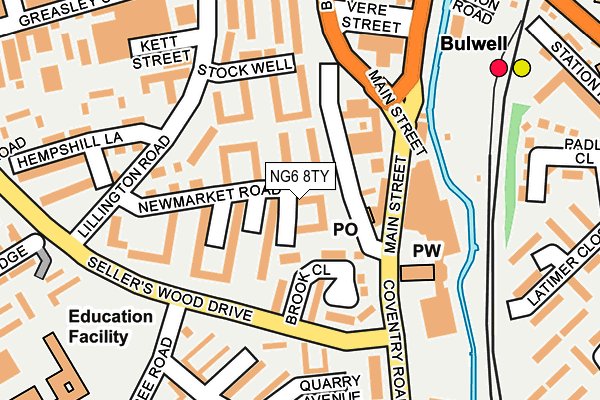 NG6 8TY map - OS OpenMap – Local (Ordnance Survey)