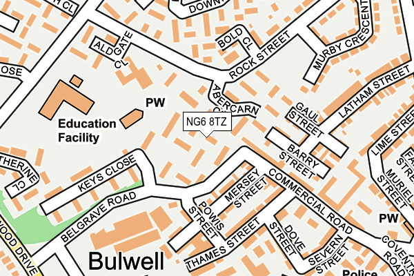 NG6 8TZ map - OS OpenMap – Local (Ordnance Survey)