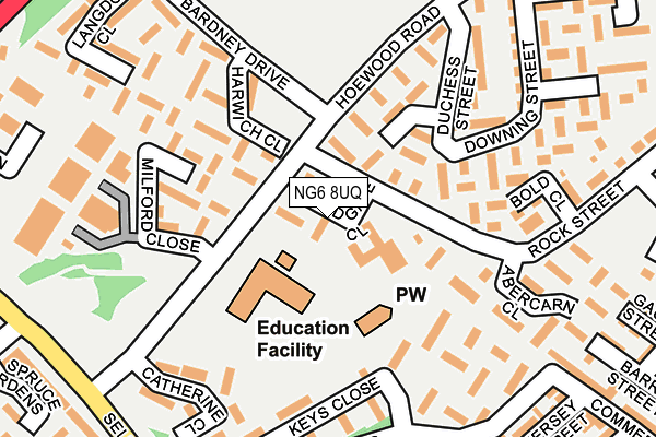 NG6 8UQ map - OS OpenMap – Local (Ordnance Survey)