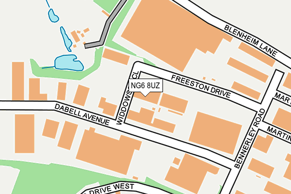 NG6 8UZ map - OS OpenMap – Local (Ordnance Survey)