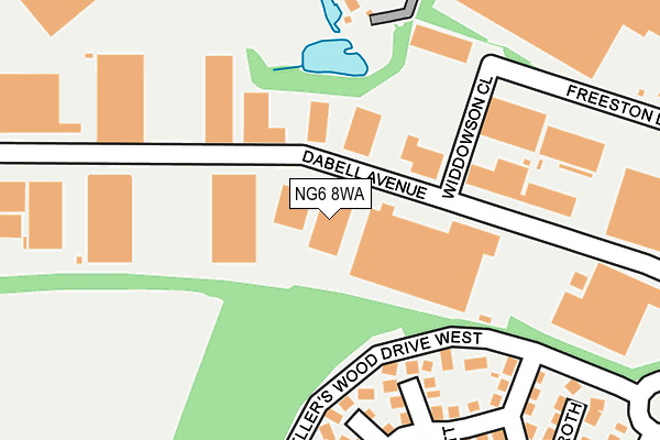 NG6 8WA map - OS OpenMap – Local (Ordnance Survey)