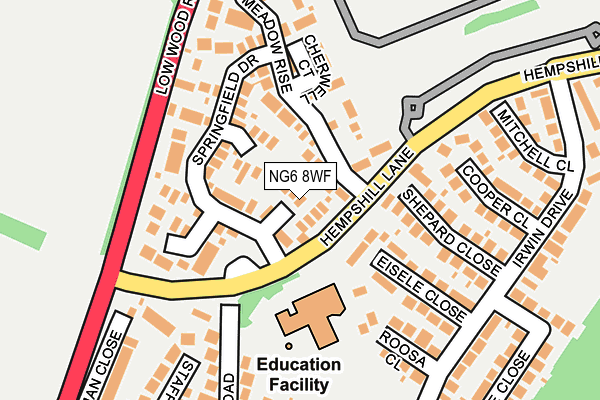 NG6 8WF map - OS OpenMap – Local (Ordnance Survey)