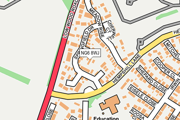 NG6 8WJ map - OS OpenMap – Local (Ordnance Survey)