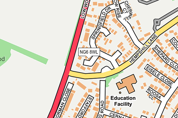 NG6 8WL map - OS OpenMap – Local (Ordnance Survey)