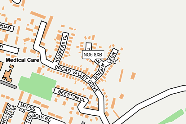 NG6 8XB map - OS OpenMap – Local (Ordnance Survey)