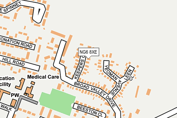 NG6 8XE map - OS OpenMap – Local (Ordnance Survey)