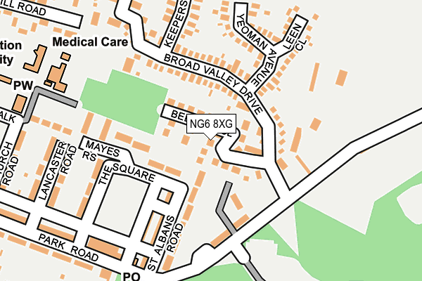 NG6 8XG map - OS OpenMap – Local (Ordnance Survey)