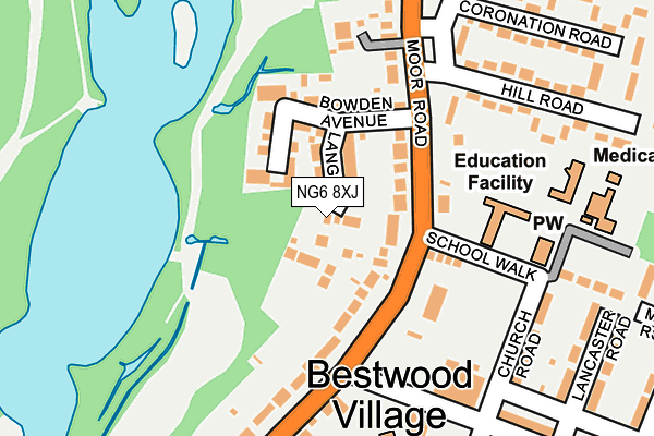 NG6 8XJ map - OS OpenMap – Local (Ordnance Survey)