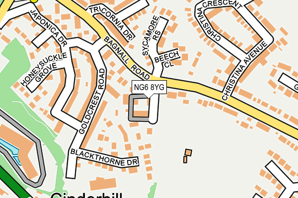 NG6 8YG map - OS OpenMap – Local (Ordnance Survey)