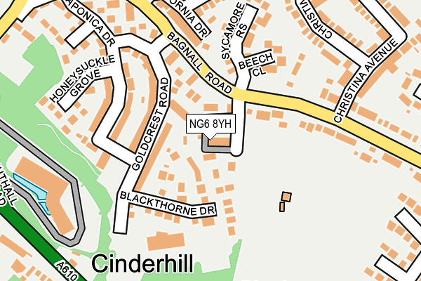 NG6 8YH map - OS OpenMap – Local (Ordnance Survey)