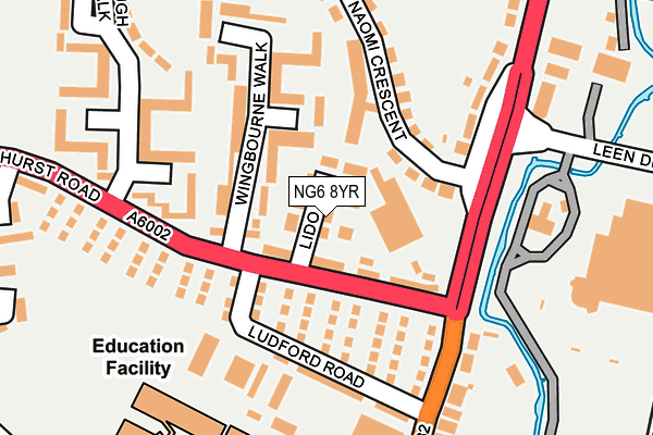 NG6 8YR map - OS OpenMap – Local (Ordnance Survey)