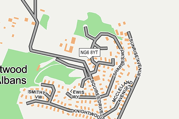 NG6 8YT map - OS OpenMap – Local (Ordnance Survey)