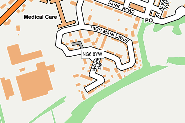 NG6 8YW map - OS OpenMap – Local (Ordnance Survey)