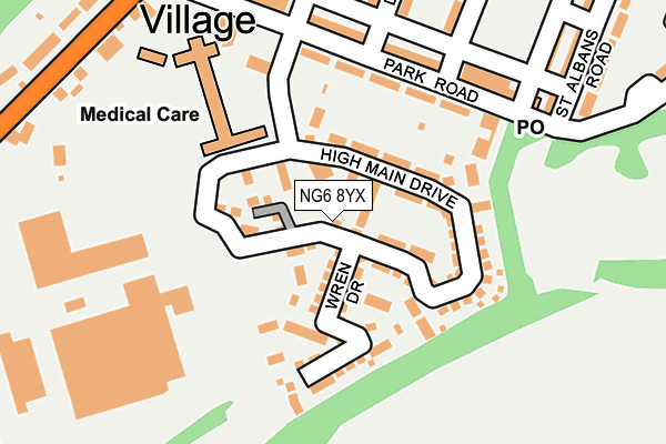 NG6 8YX map - OS OpenMap – Local (Ordnance Survey)