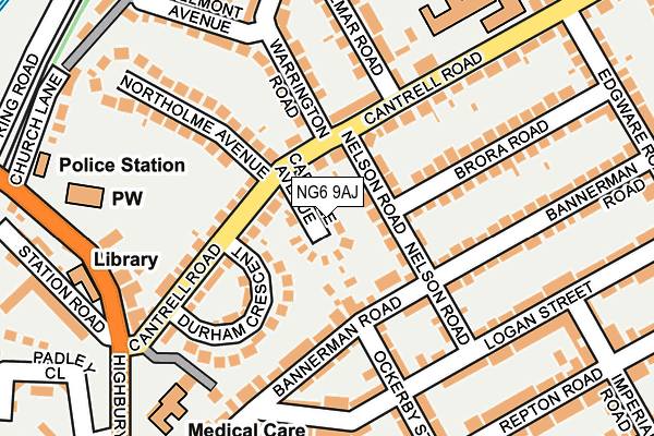 NG6 9AJ map - OS OpenMap – Local (Ordnance Survey)