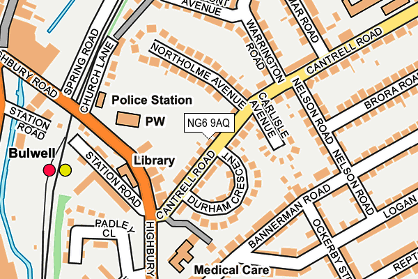 NG6 9AQ map - OS OpenMap – Local (Ordnance Survey)