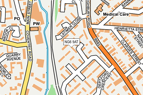 NG6 9AT map - OS OpenMap – Local (Ordnance Survey)