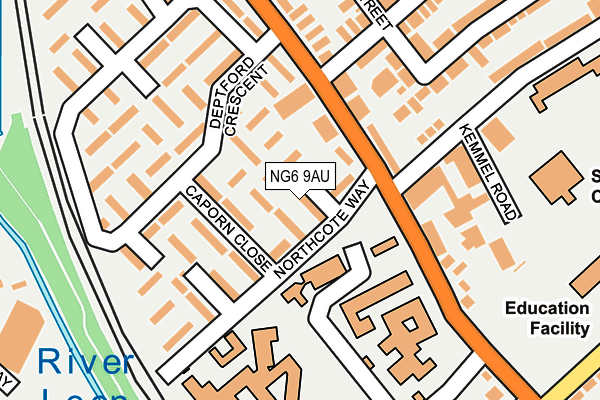 NG6 9AU map - OS OpenMap – Local (Ordnance Survey)