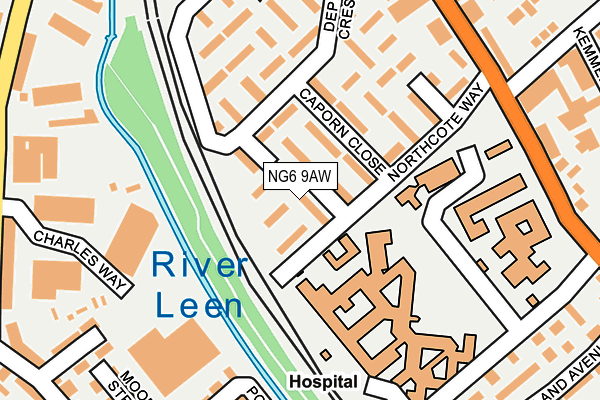 NG6 9AW map - OS OpenMap – Local (Ordnance Survey)