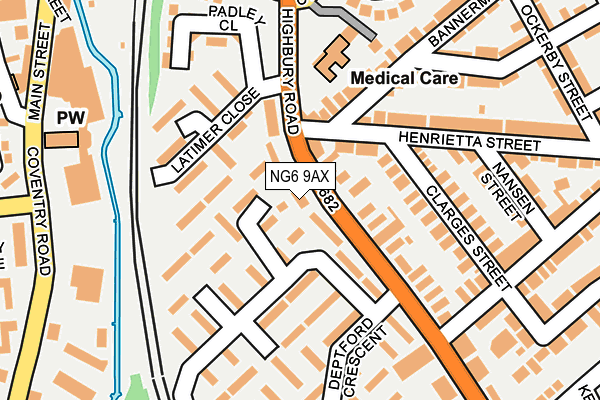 NG6 9AX map - OS OpenMap – Local (Ordnance Survey)
