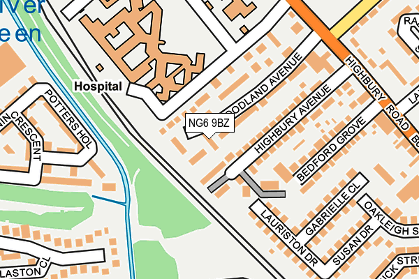 NG6 9BZ map - OS OpenMap – Local (Ordnance Survey)