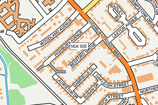 NG6 9DE map - OS OpenMap – Local (Ordnance Survey)