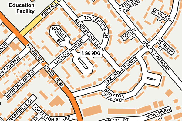 NG6 9DG map - OS OpenMap – Local (Ordnance Survey)