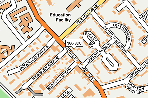 NG6 9DU map - OS OpenMap – Local (Ordnance Survey)