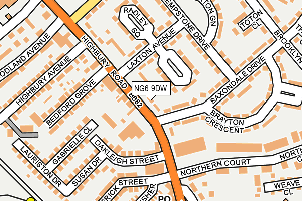 NG6 9DW map - OS OpenMap – Local (Ordnance Survey)