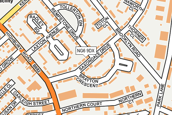 NG6 9DX map - OS OpenMap – Local (Ordnance Survey)