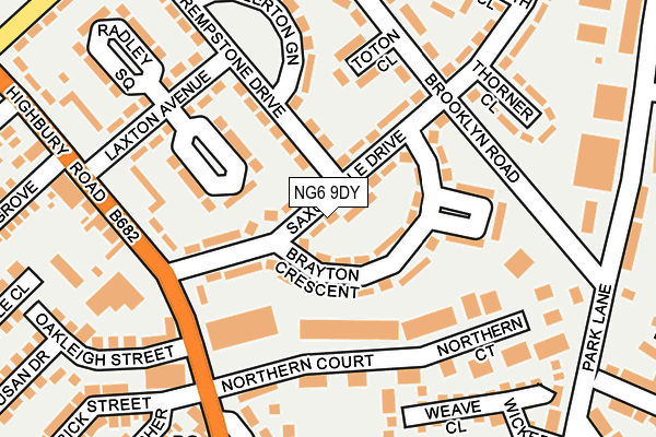 NG6 9DY map - OS OpenMap – Local (Ordnance Survey)