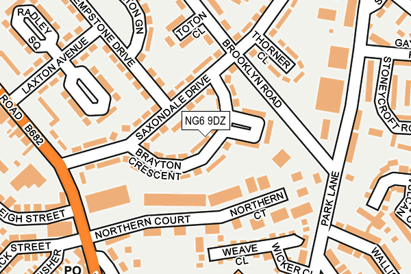 NG6 9DZ map - OS OpenMap – Local (Ordnance Survey)
