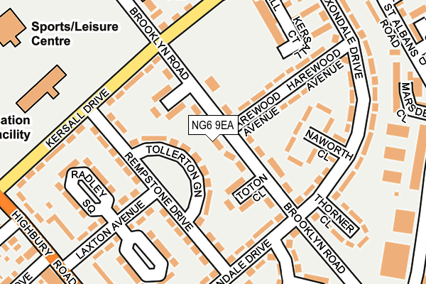 NG6 9EA map - OS OpenMap – Local (Ordnance Survey)