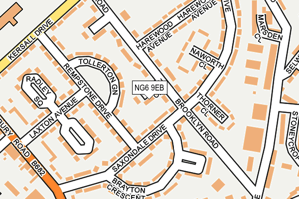 NG6 9EB map - OS OpenMap – Local (Ordnance Survey)