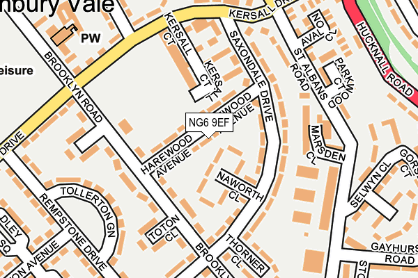 NG6 9EF map - OS OpenMap – Local (Ordnance Survey)