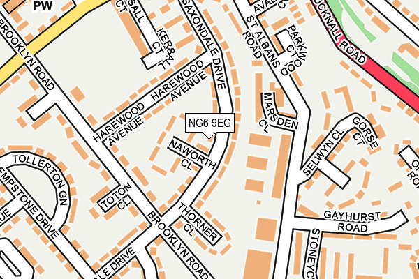 NG6 9EG map - OS OpenMap – Local (Ordnance Survey)