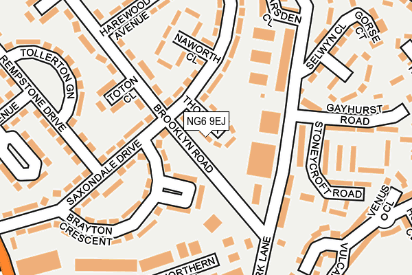 NG6 9EJ map - OS OpenMap – Local (Ordnance Survey)