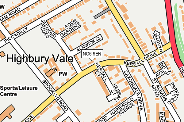 NG6 9EN map - OS OpenMap – Local (Ordnance Survey)