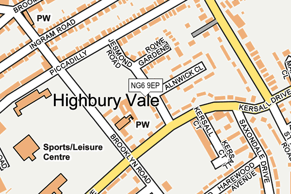 NG6 9EP map - OS OpenMap – Local (Ordnance Survey)