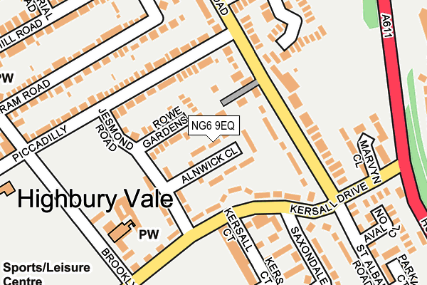 NG6 9EQ map - OS OpenMap – Local (Ordnance Survey)