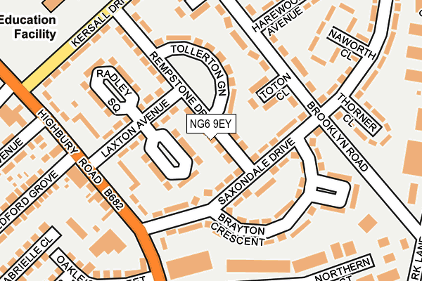 NG6 9EY map - OS OpenMap – Local (Ordnance Survey)