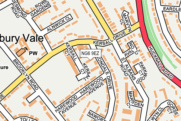 NG6 9EZ map - OS OpenMap – Local (Ordnance Survey)