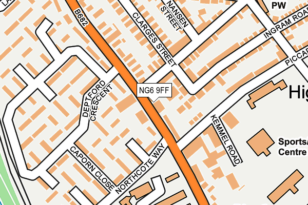 NG6 9FF map - OS OpenMap – Local (Ordnance Survey)