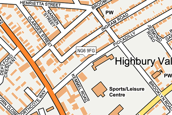NG6 9FG map - OS OpenMap – Local (Ordnance Survey)