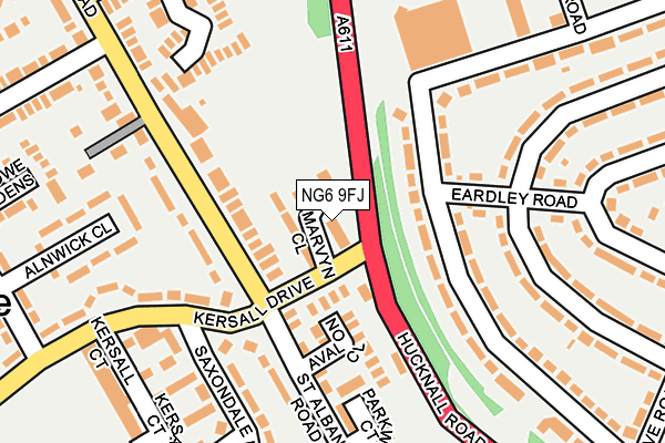 NG6 9FJ map - OS OpenMap – Local (Ordnance Survey)